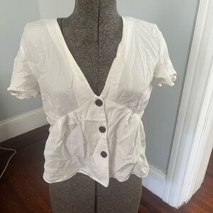 Zara Cream Button-Down Shirt